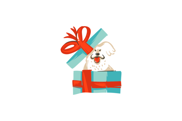 Christmas Decorations Dog and Gift