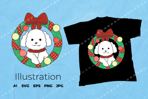 Christmas Dog Illustration Vector