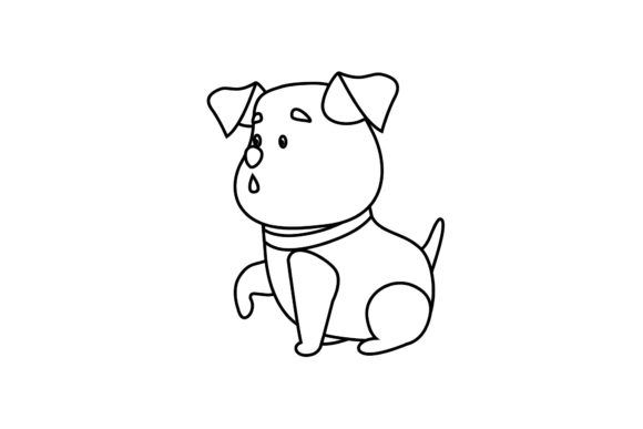 Coloring Page Character Animal Dog