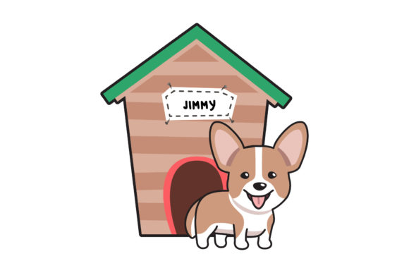Cute Dog with His House
