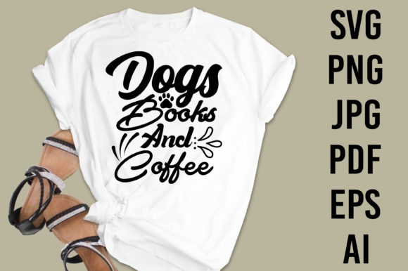 Embroidery Design Review: Dog T-shirt Design, Dogs Book Coffee