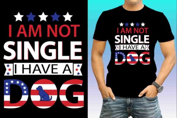 Flag Dog T-Shirt Design Print Ready