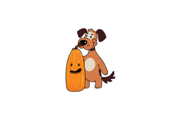 Halloween Pumpkin Ghost and Dog
