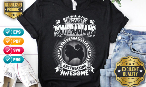 Pomeranian Dog T-shirt Design Animals