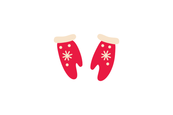 Red Gloves Svg for Holiday Embroidery